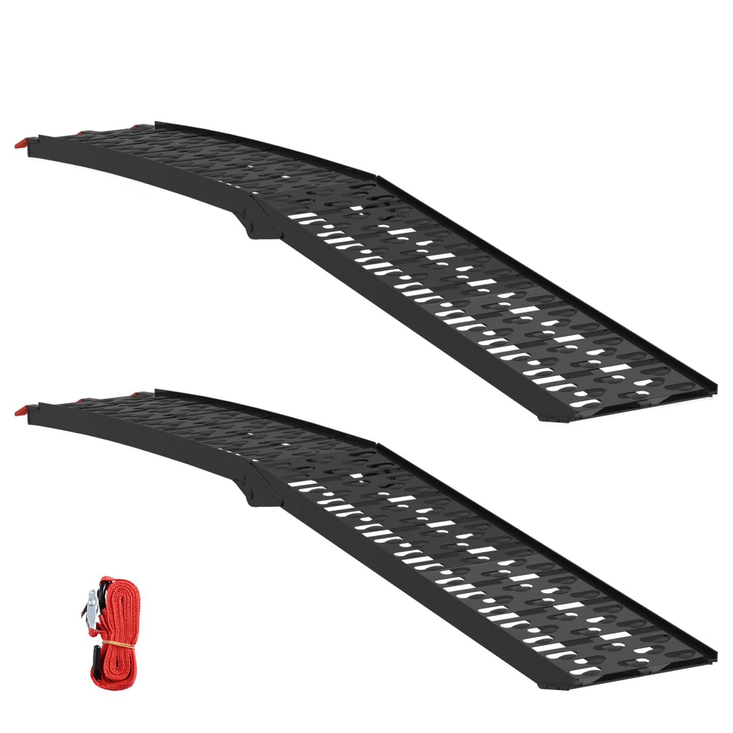 Sammenleggbar motorsykkelrampe 340 kg per rampe 2 pcs Svart