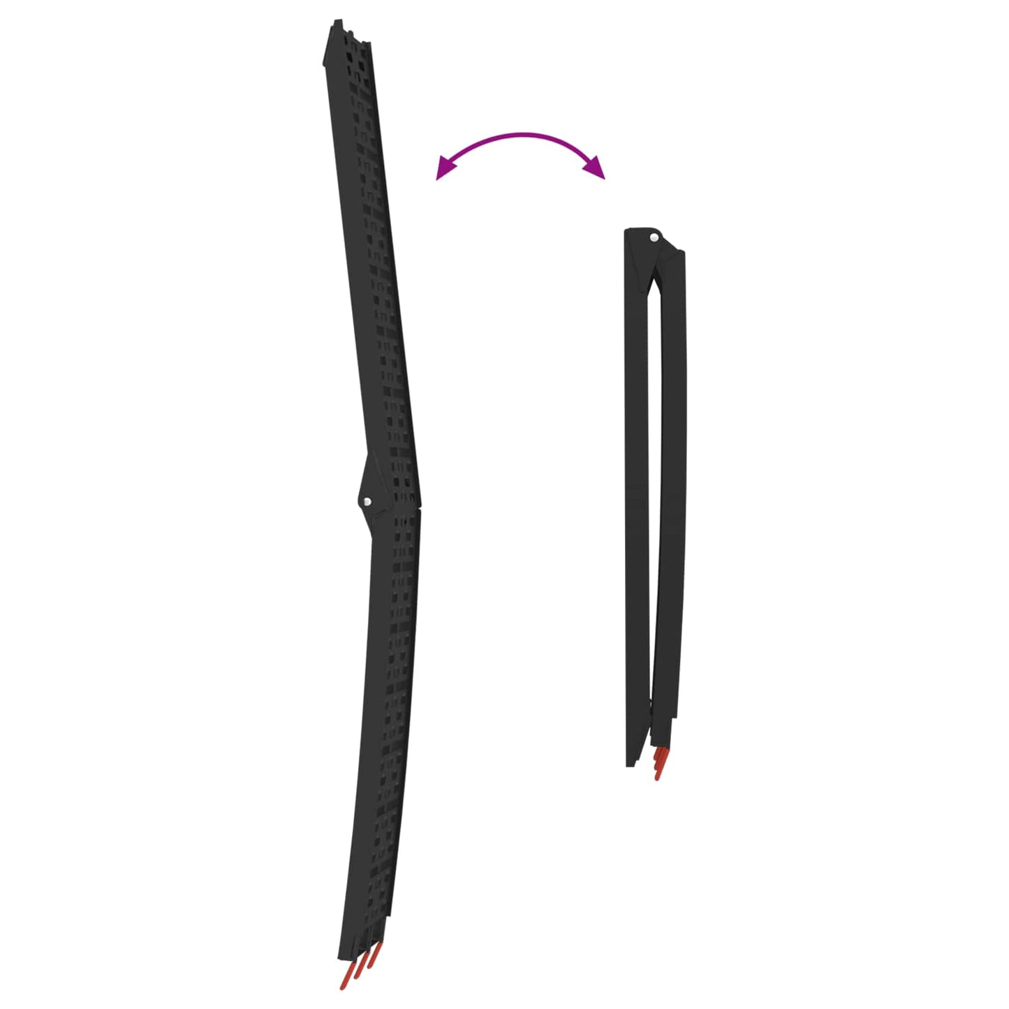Sammenleggbar motorsykkelrampe 340 kg per rampe 2 pcs Svart