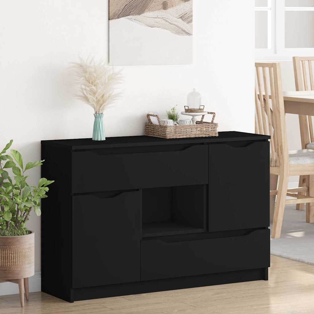 Serviesskap med skuff Svart 100 x 30 x 65,6 Konstruert tre