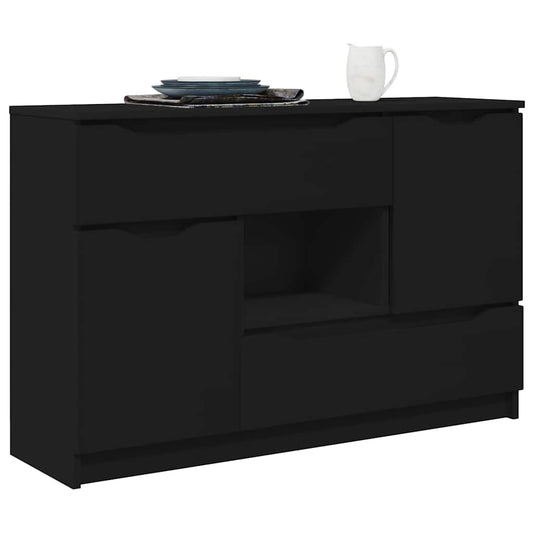 Serviesskap med skuff Svart 100 x 30 x 65,6 Konstruert tre