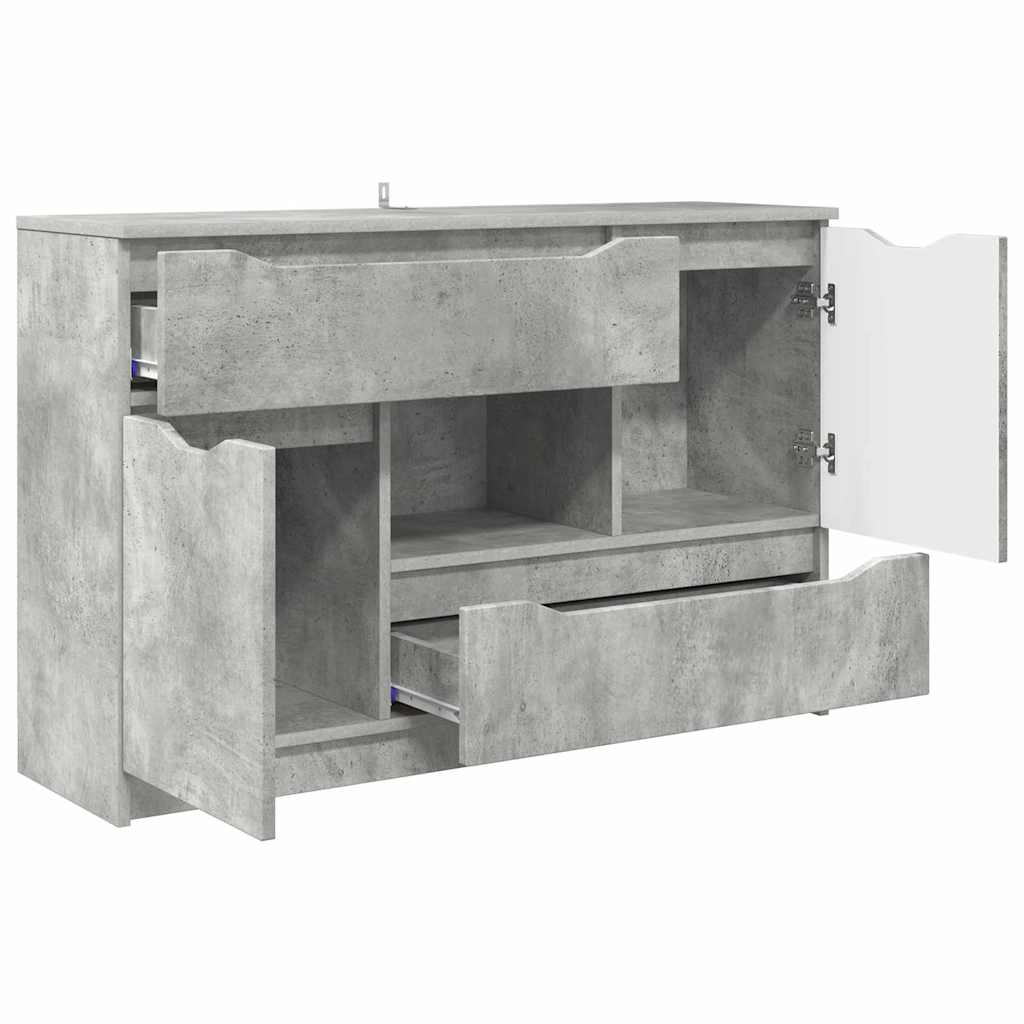 Serviesskap med skuff Betonggrå 100 x 30 x 65,6 Konstruert tre