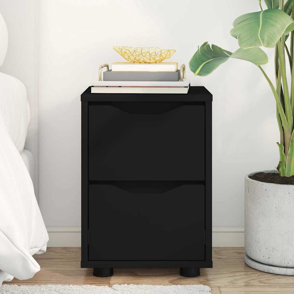 Nattbord med skuff Svart 30,5 x 30 x 43 cm Konstruert tre