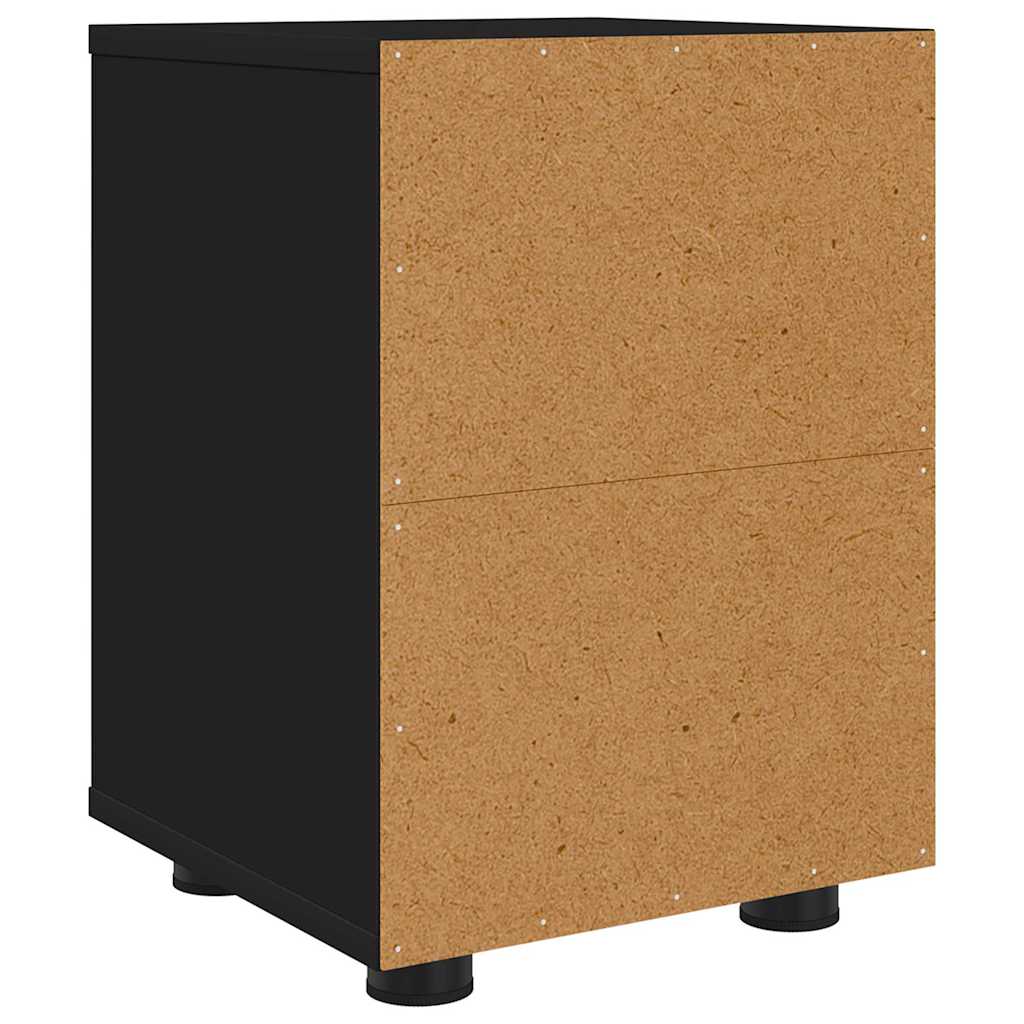 Nattbord med skuff 2 pcs Svart 30,5 x 30 x 43 cm Konstruert tre
