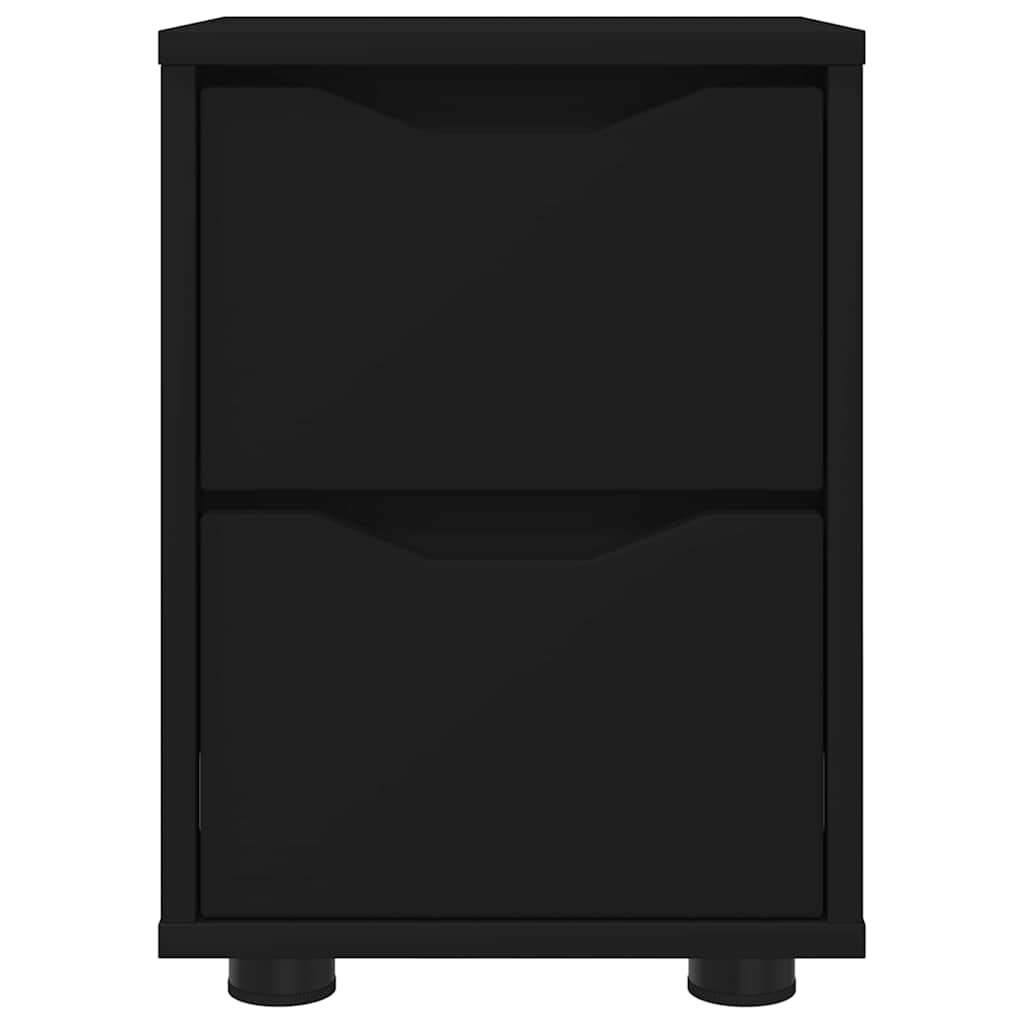 Nattbord med skuff 2 pcs Svart 30,5 x 30 x 43 cm Konstruert tre