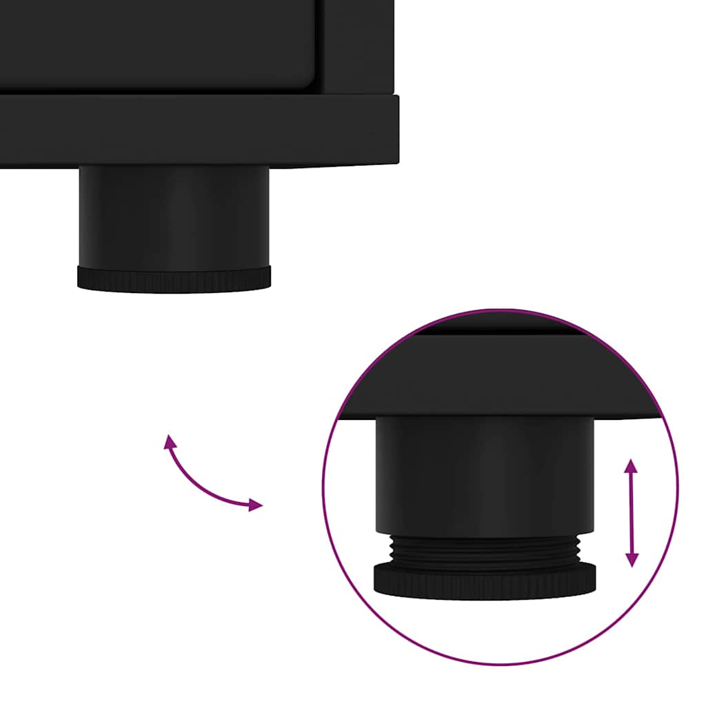 Nattbord med skuff 2 pcs Svart 30,5 x 30 x 43 cm Konstruert tre