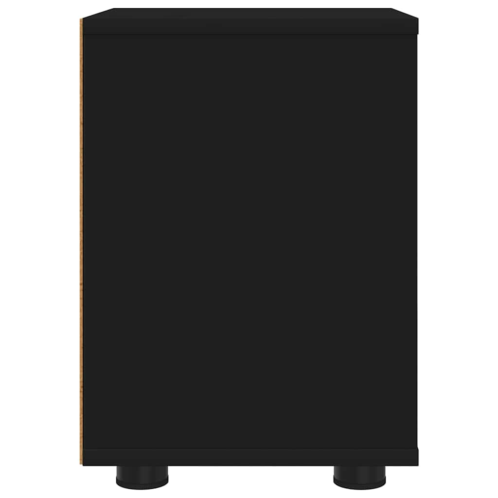 Nattbord med skuff 2 pcs Svart 30,5 x 30 x 43 cm Konstruert tre