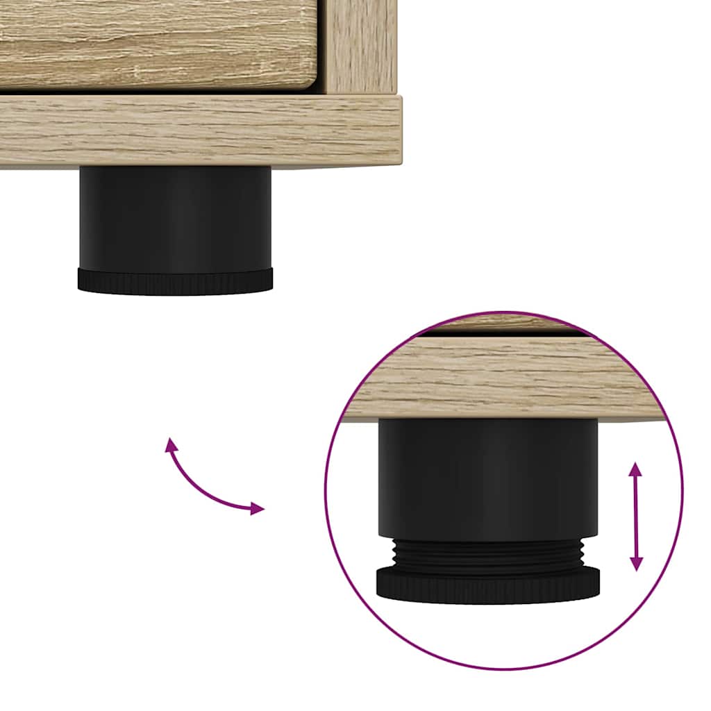 Nattbord med skuff Sonoma eik 30,5 x 30 x 43 cm Konstruert tre