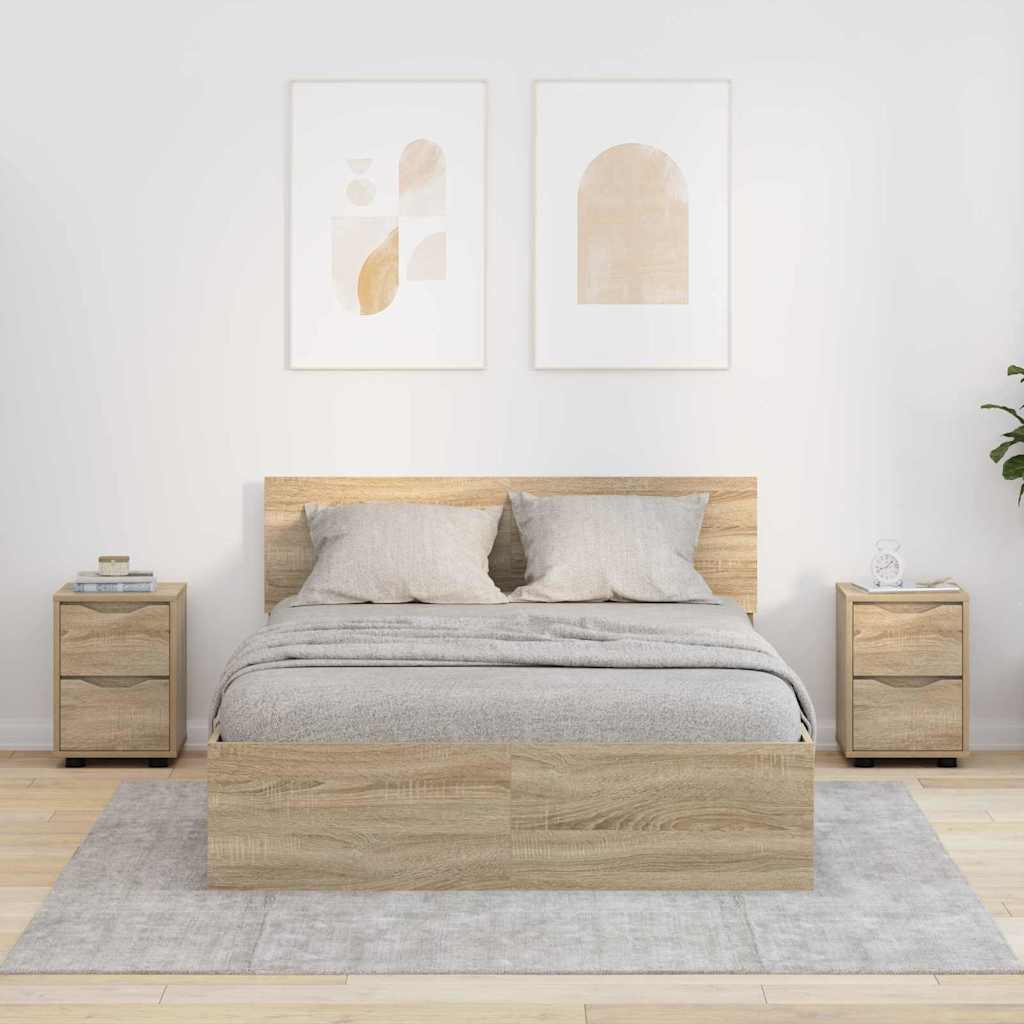 Nattbord 2 pcs Sonoma eik 30,5 x 30 x 43 cm Konstruert tre