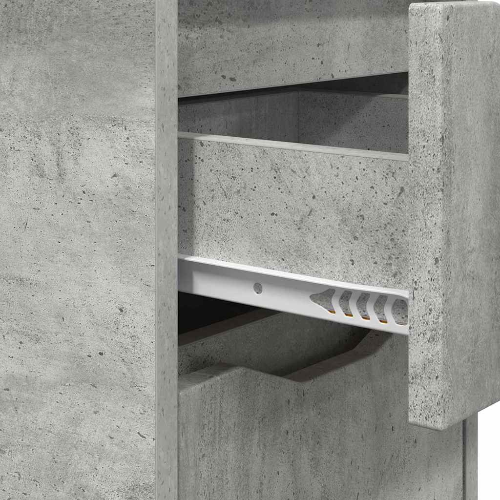 Nattbord 2 pcs Betonggrå 30,5 x 30 x 43 cm Konstruert tre