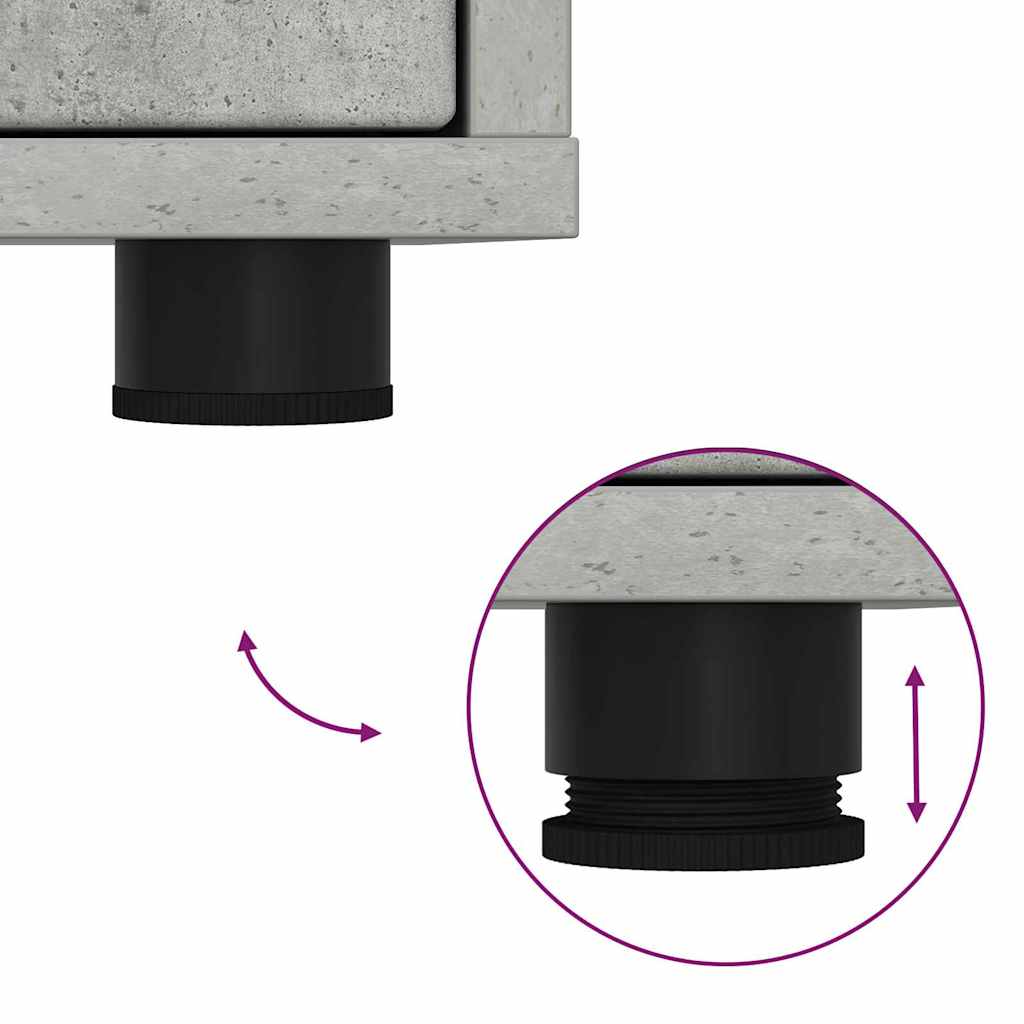 Nattbord 2 pcs Betonggrå 30,5 x 30 x 43 cm Konstruert tre