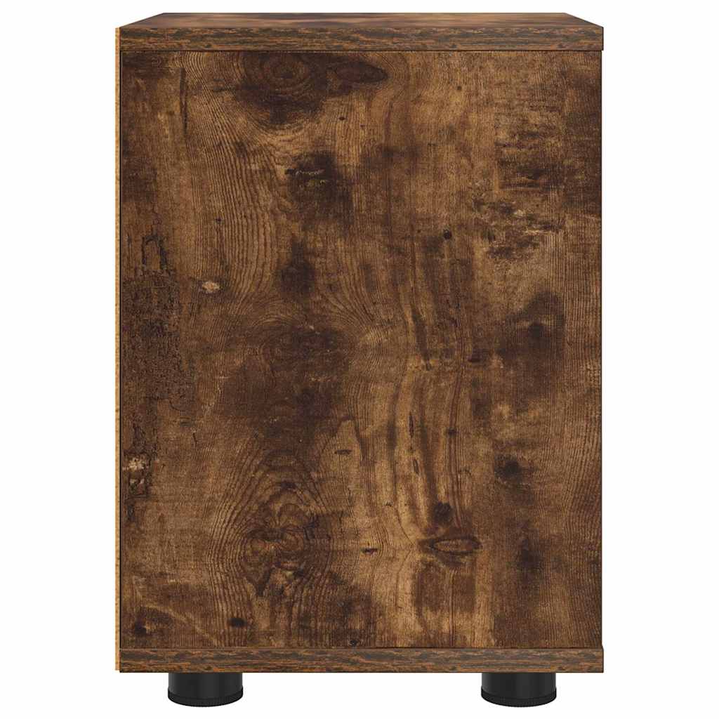 Nattbord med skuff Røkt eik 30,5 x 30 x 43 cm Konstruert tre