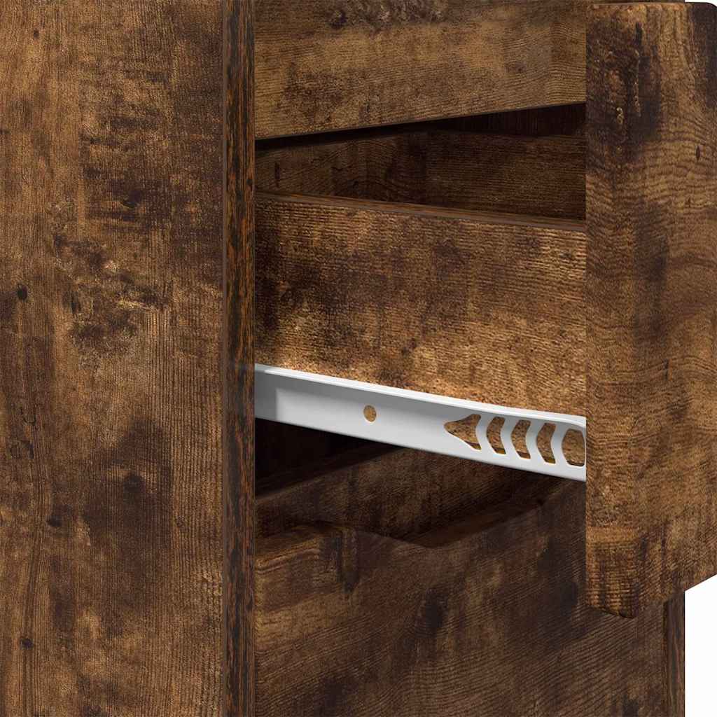 Nattbord 2 pcs Røkt eik 30,5 x 30 x 43 cm Konstruert tre