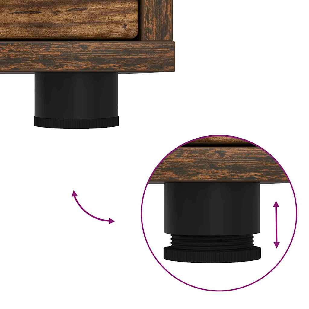 Nattbord 2 pcs Røkt eik 30,5 x 30 x 43 cm Konstruert tre