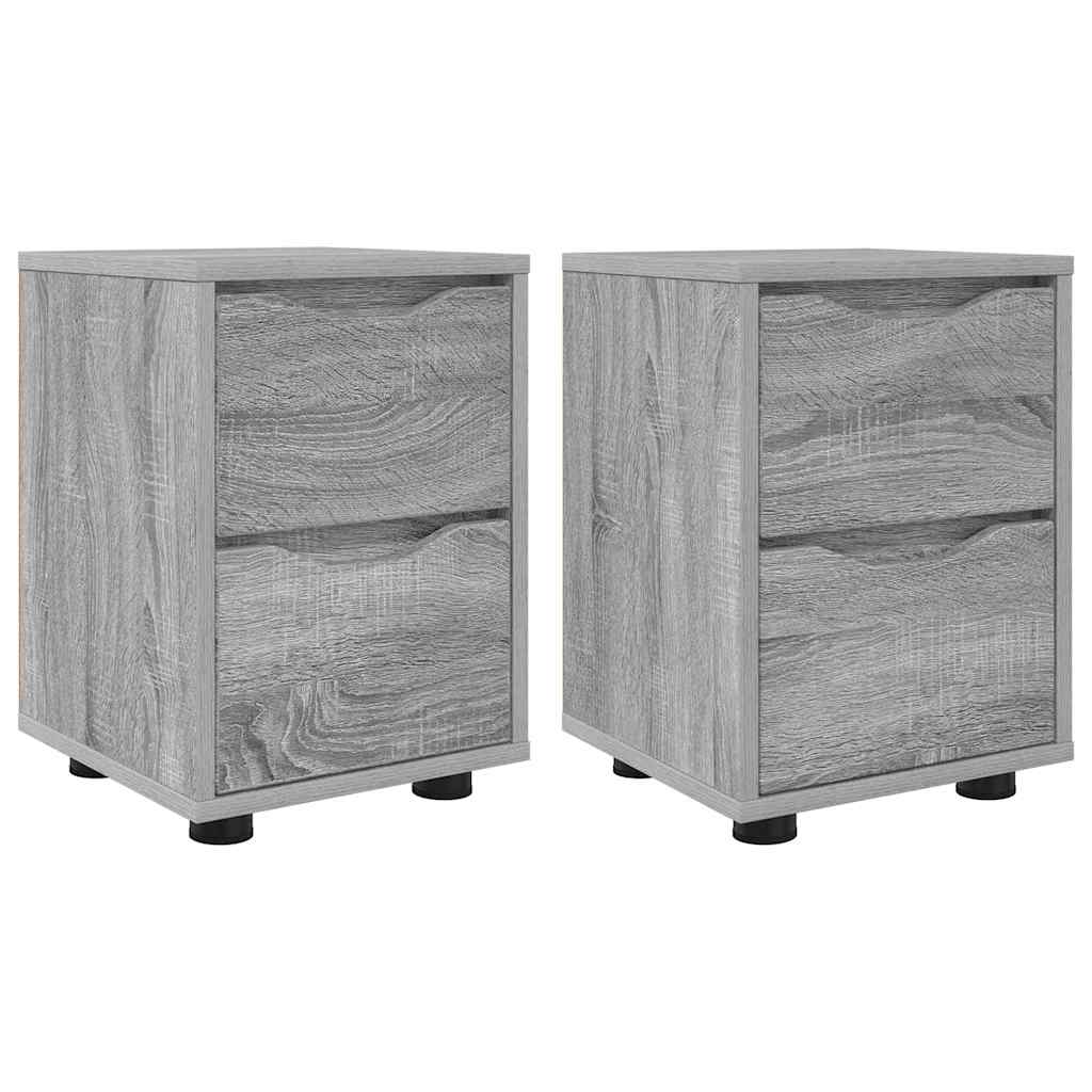 Nattbord 2 pcs Grå Sonoma 30,5 x 30 x 43 cm Konstruert tre