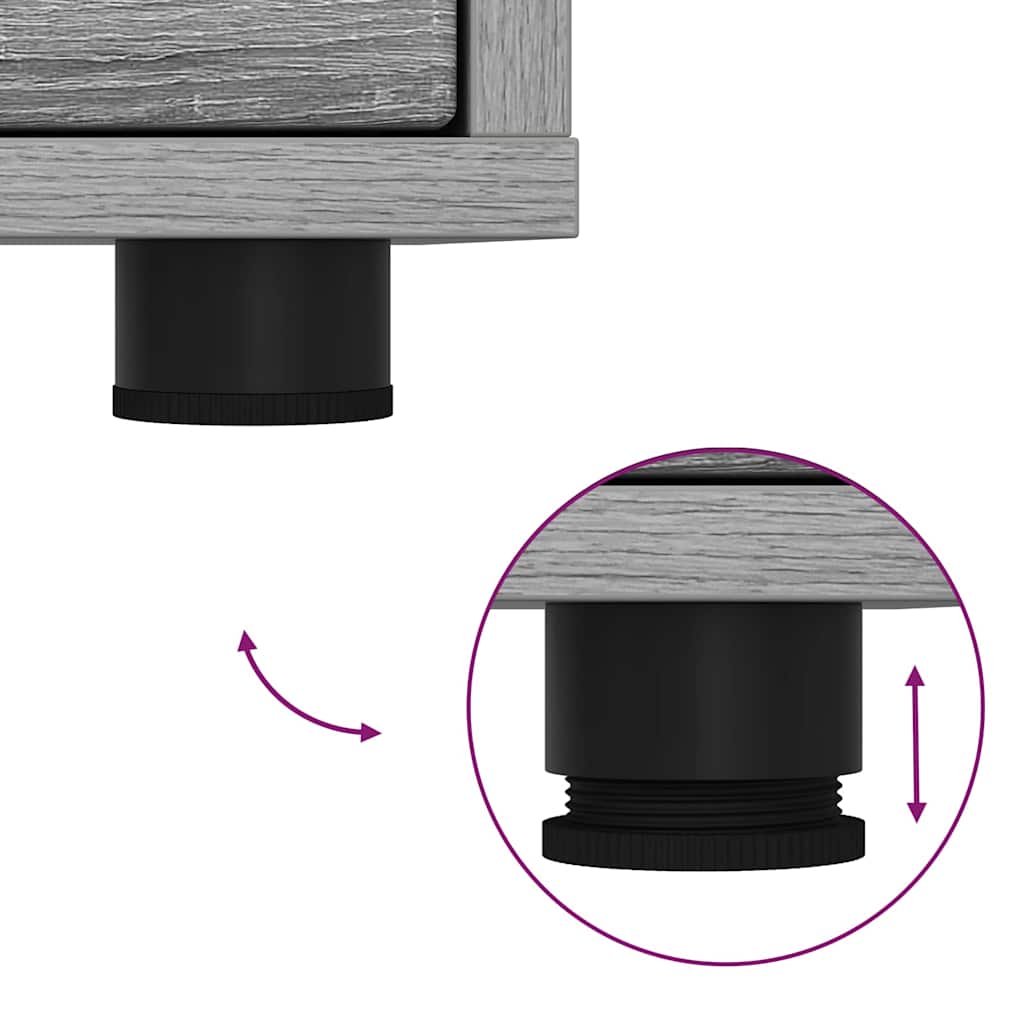 Nattbord 2 pcs Grå Sonoma 30,5 x 30 x 43 cm Konstruert tre