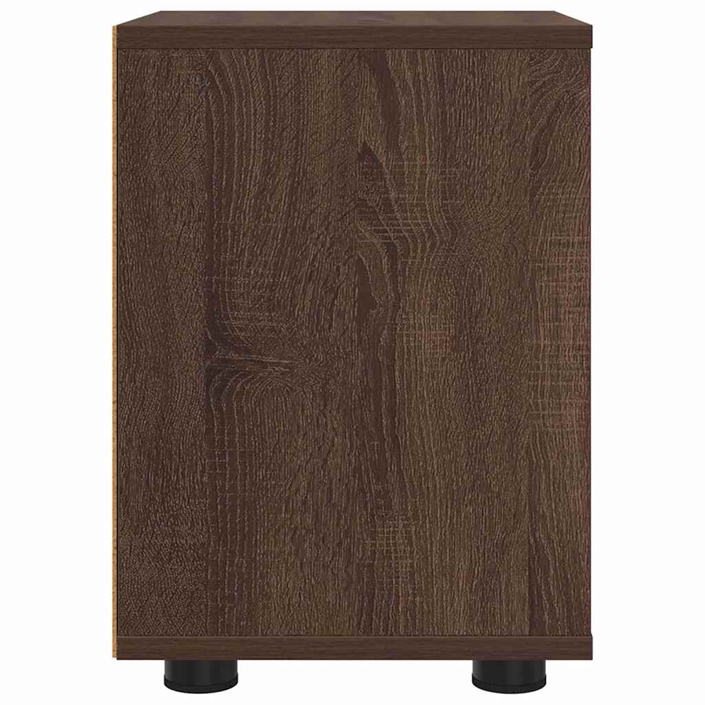 Nattbord med skuff Brun Eik 30,5 x 30 x 43 cm Konstruert tre