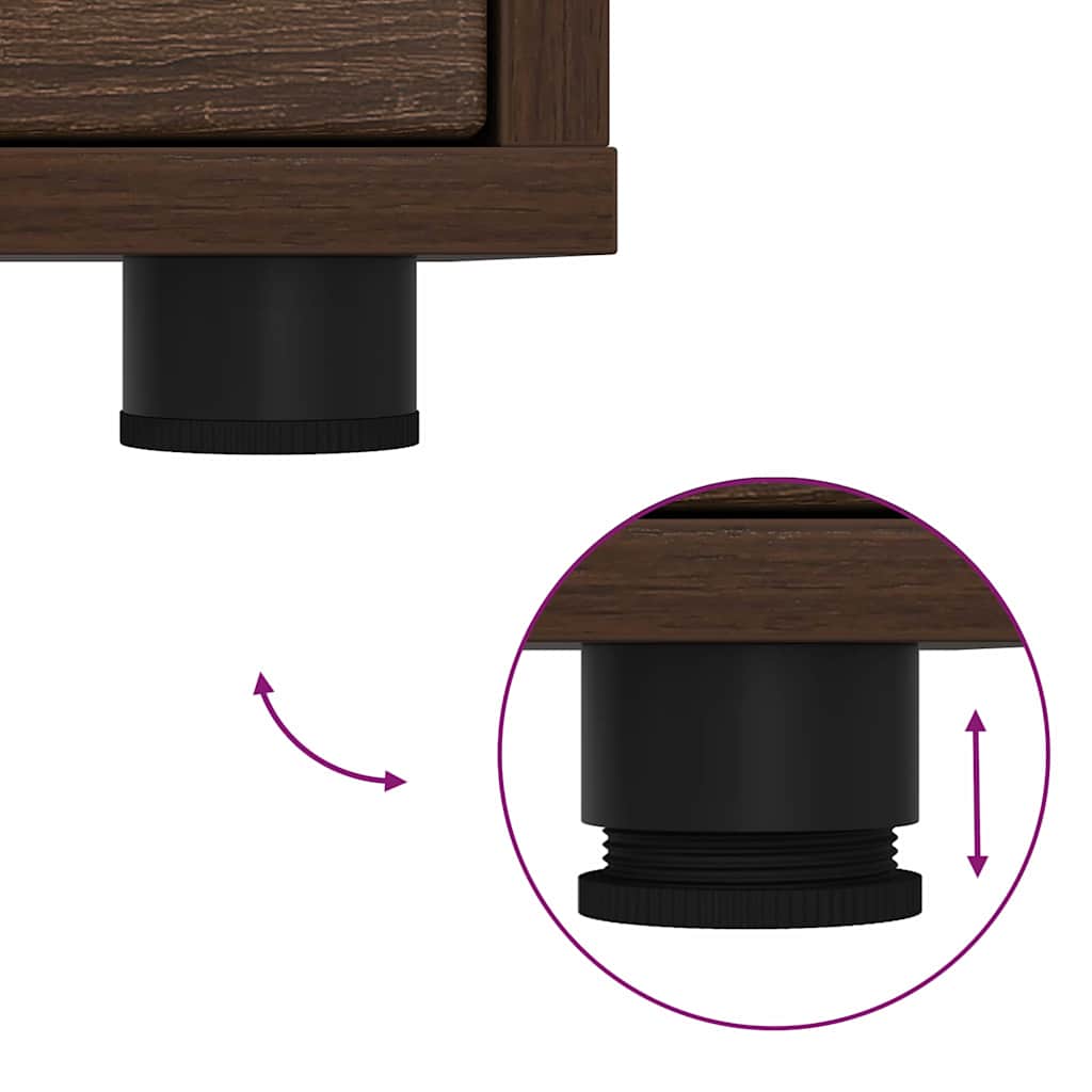 Nattbord 2 pcs Brun Eik 30,5 x 30 x 43 cm Konstruert tre