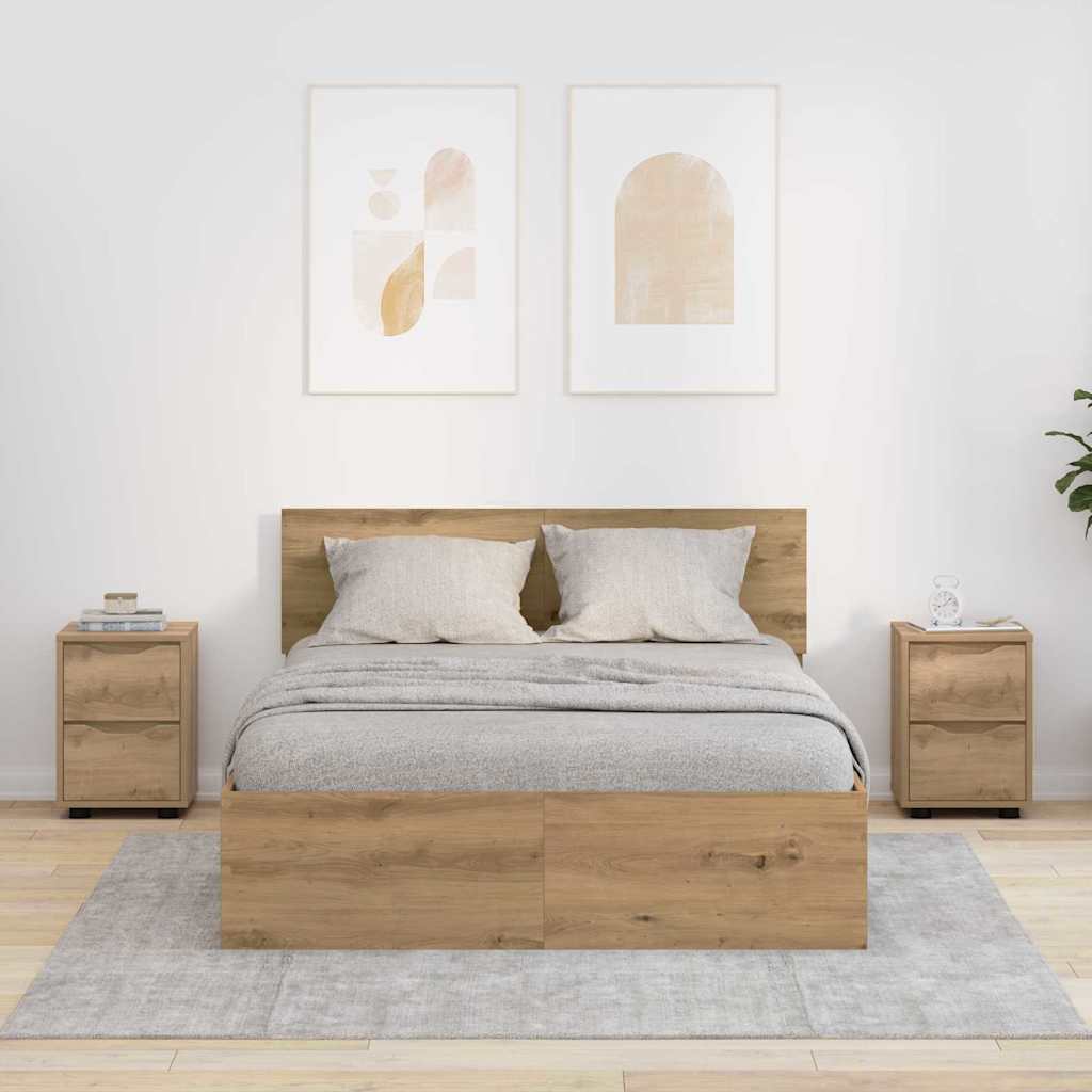 Nattbord 2 stk. Artisan Eik 30,5 x 30 x 43 cm Konstruert tre