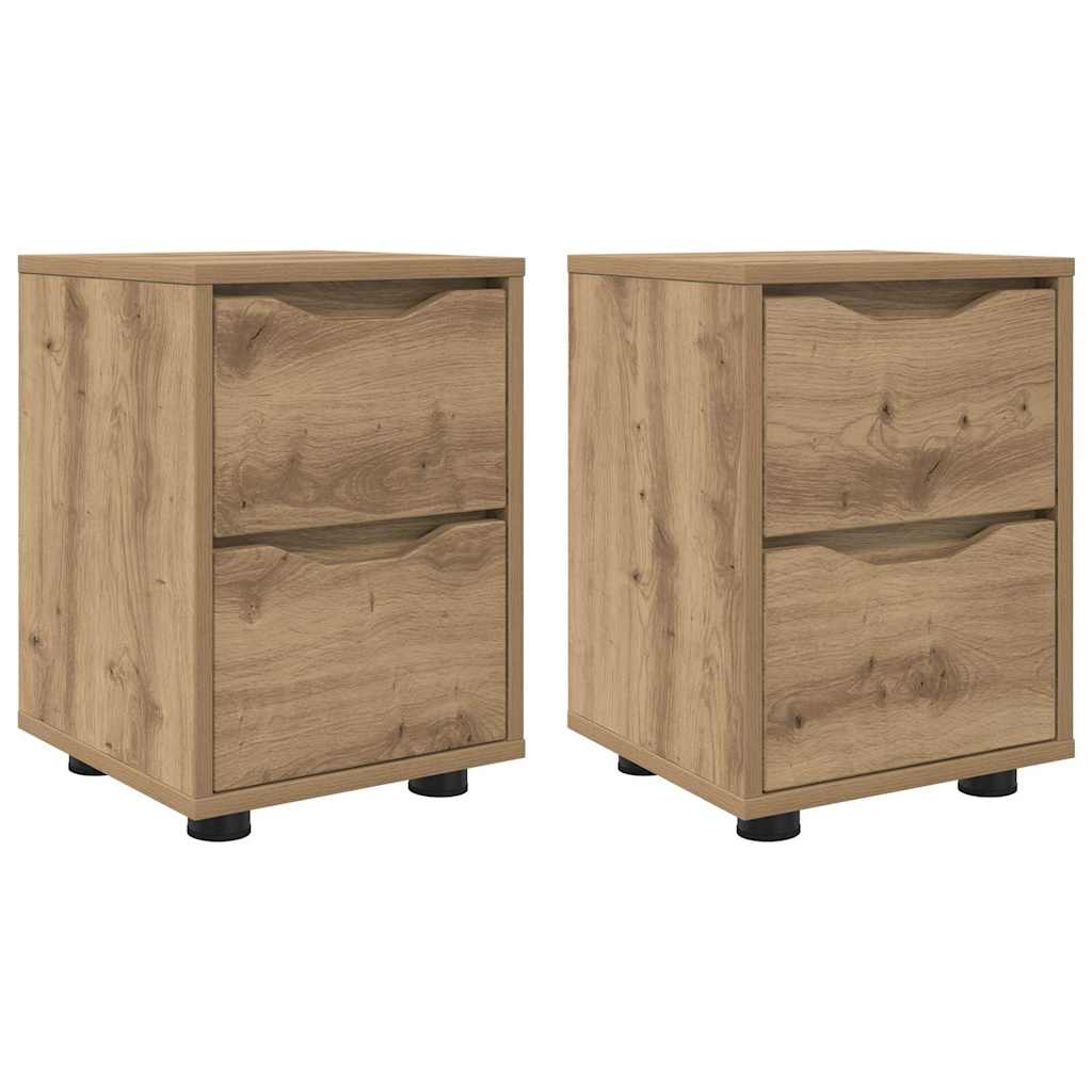 Nattbord 2 stk. Artisan Eik 30,5 x 30 x 43 cm Konstruert tre