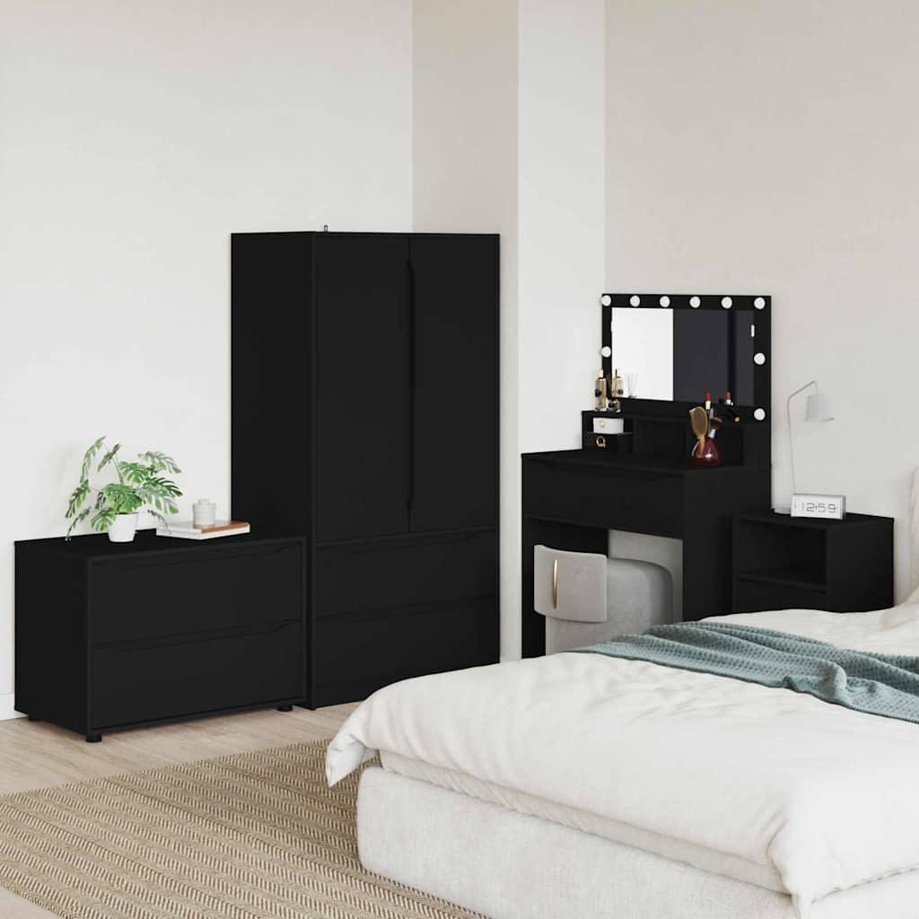 Oppbevaringsskap Svart 80 x 48 x 57 cm Konstruert tre