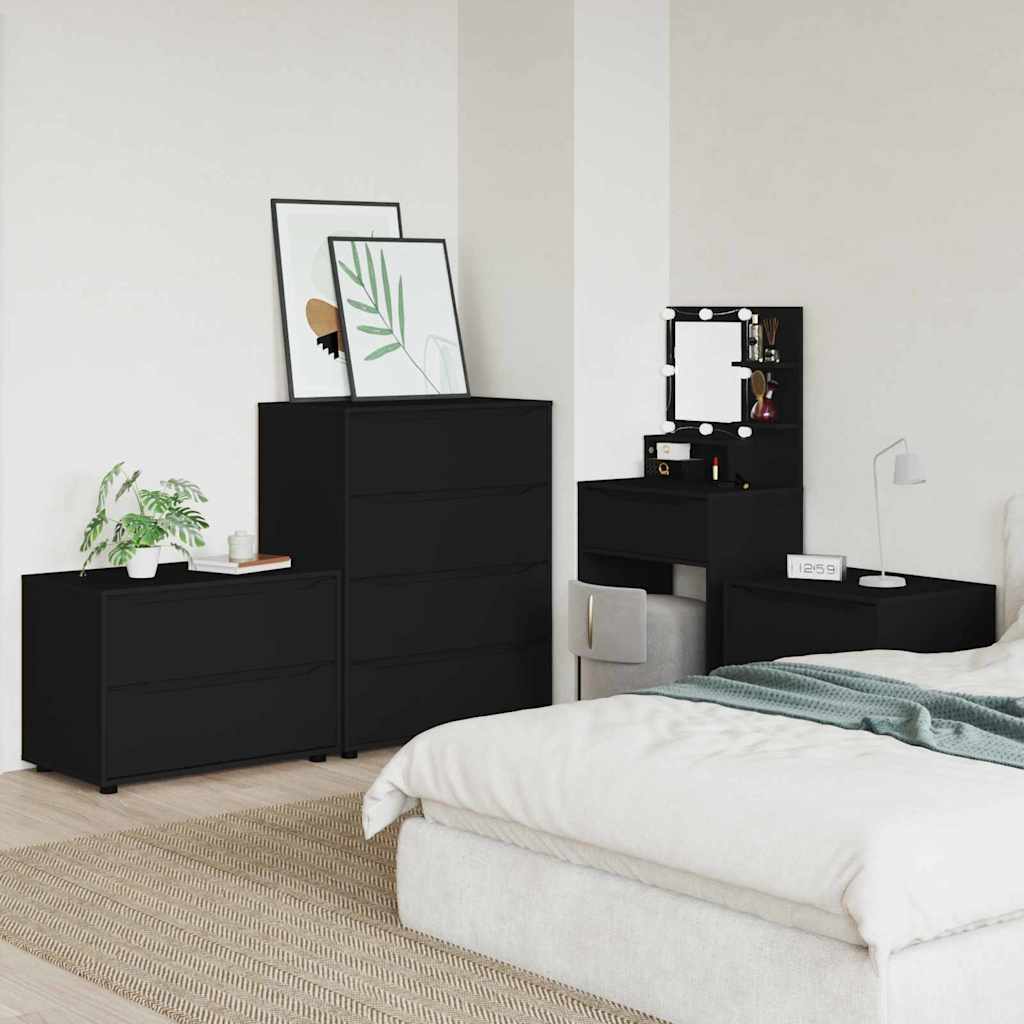 Oppbevaringsskap Svart 80 x 48 x 57 cm Konstruert tre