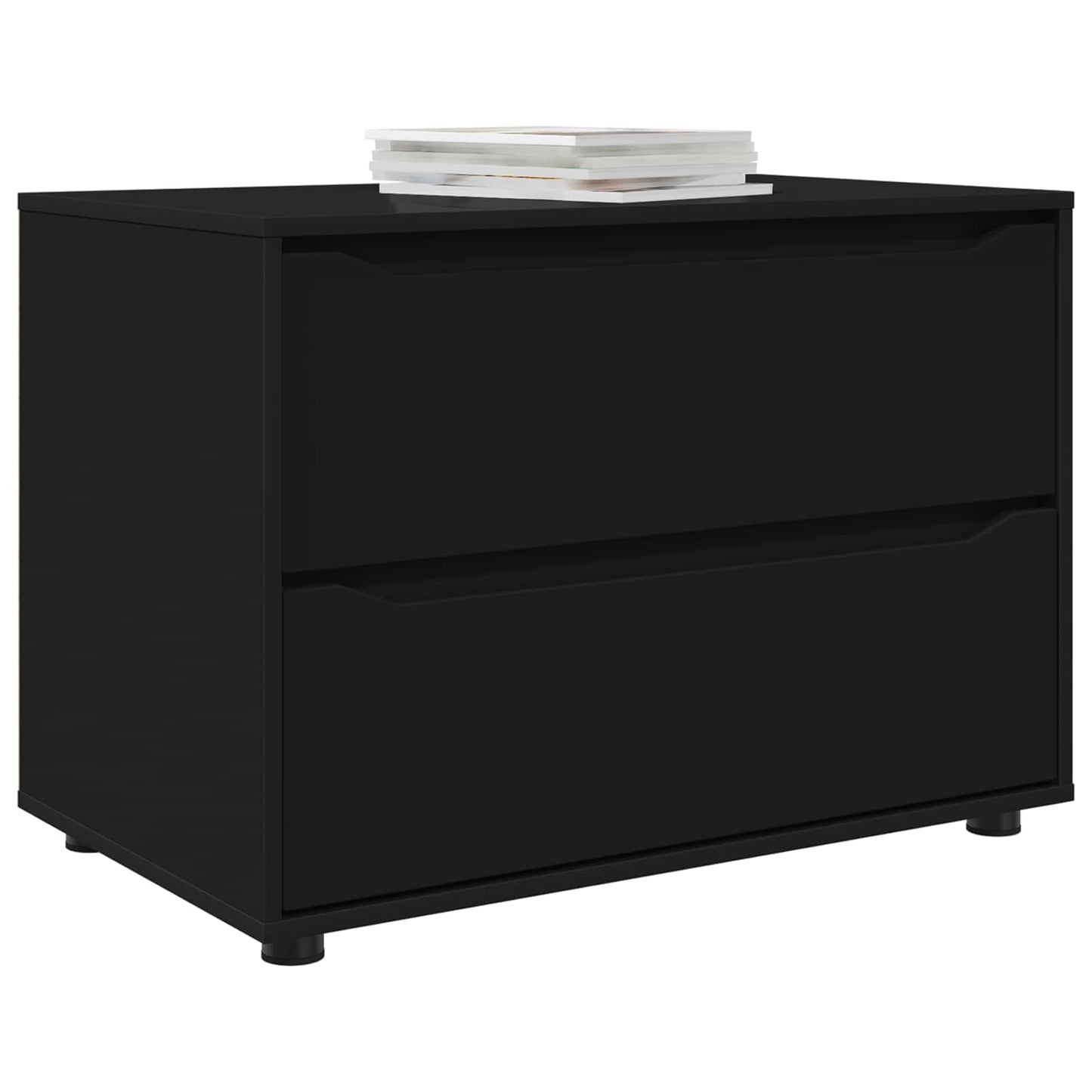 Oppbevaringsskap 80 x 48 x 57 cm Konstruert tre Svart