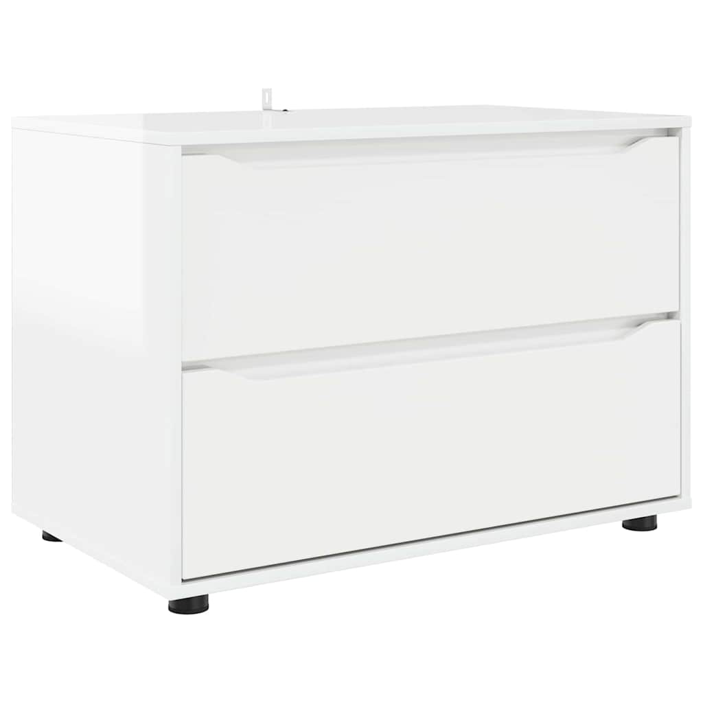 Oppbevaringsskap Høyglanset hvit 80 x 48 x 57 cm Konstruert tre