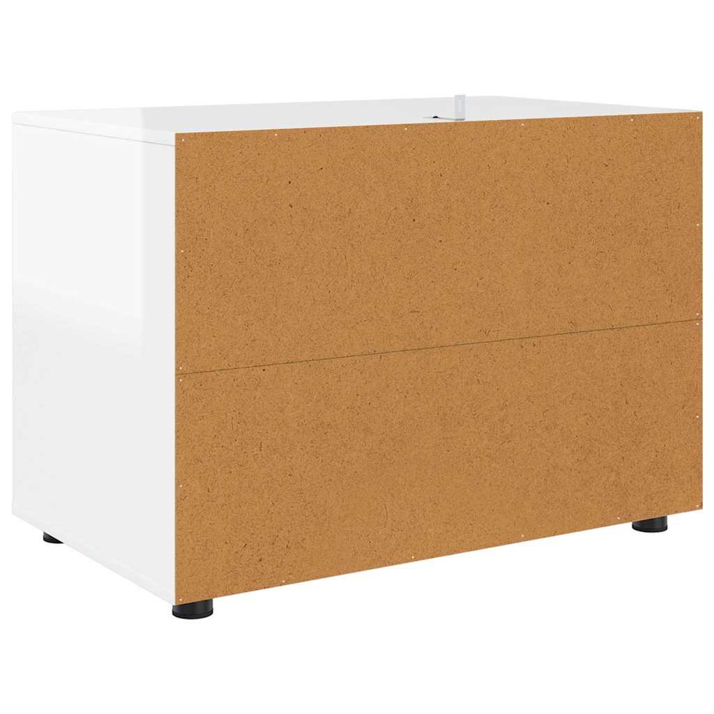 Oppbevaringsskap Høyglanset hvit 80 x 48 x 57 cm Konstruert tre
