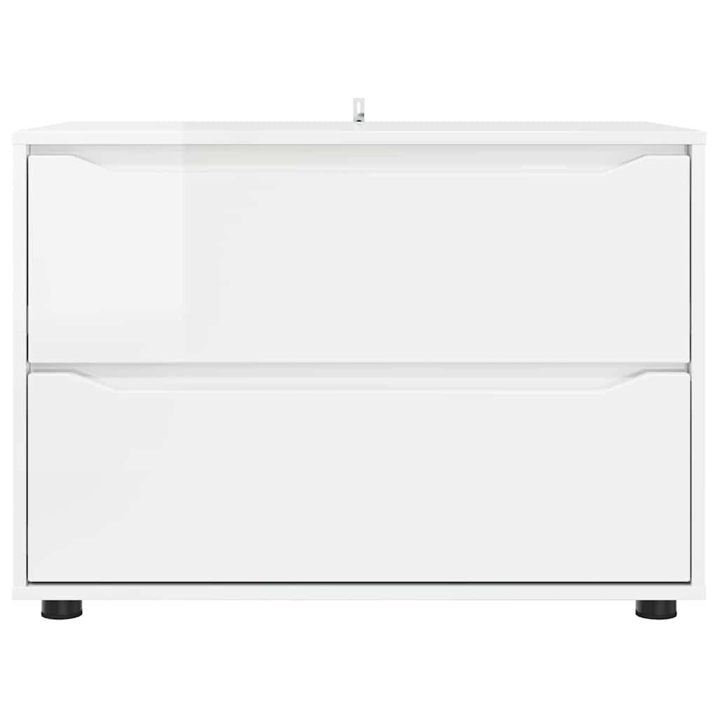 Oppbevaringsskap Høyglanset hvit 80 x 48 x 57 cm Konstruert tre