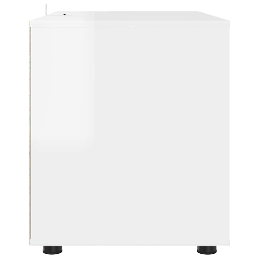 Oppbevaringsskap Høyglanset hvit 80 x 48 x 57 cm Konstruert tre