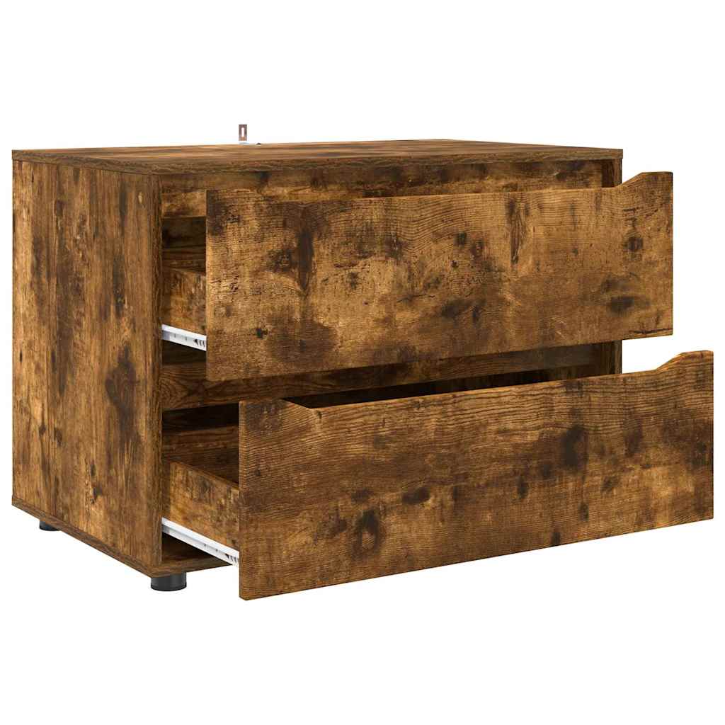 Oppbevaringsskap Røkt eik 80 x 48 x 57 cm Konstruert tre
