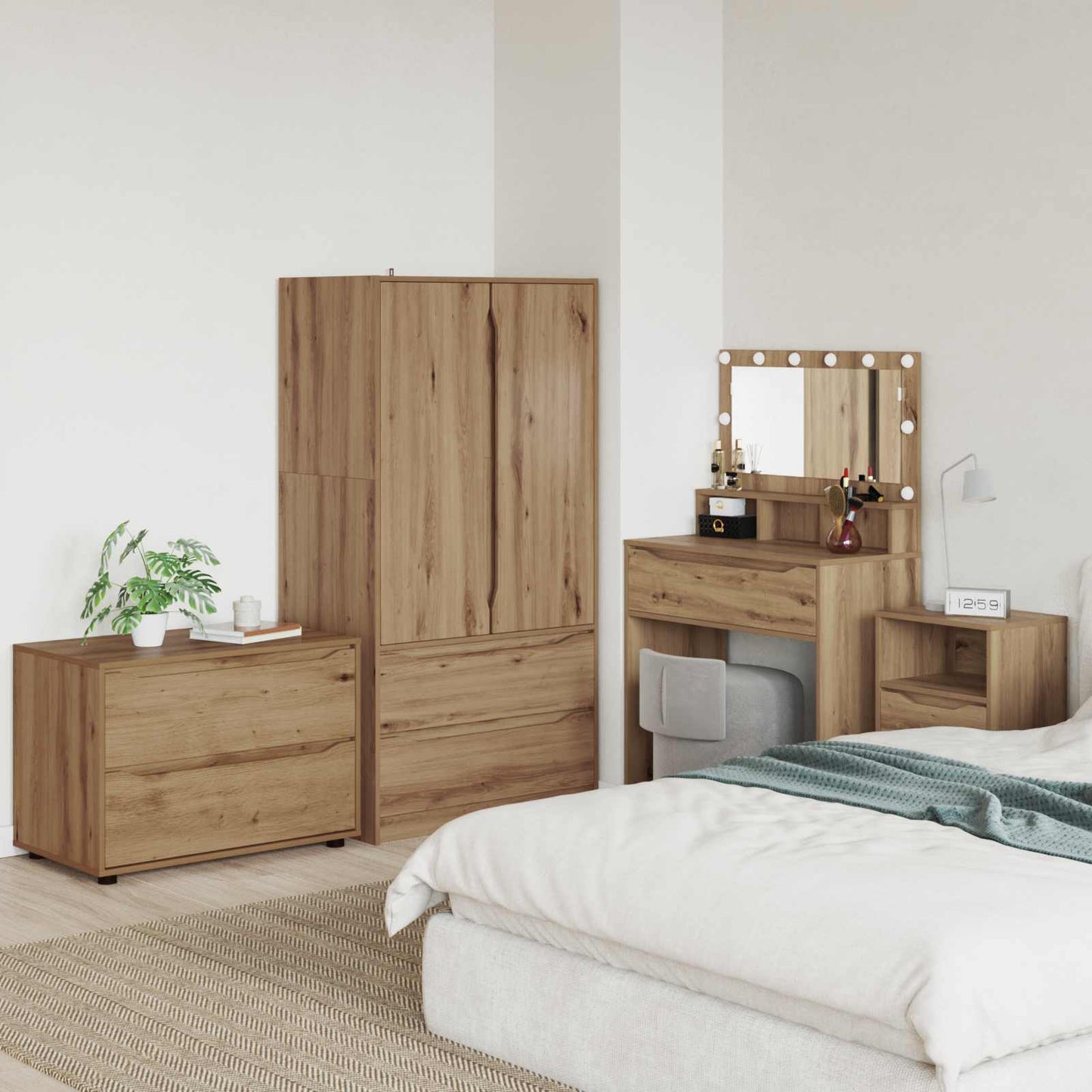 Oppbevaringsskap 80 x 48 x 57 cm Konstruert tre Artisan Eik