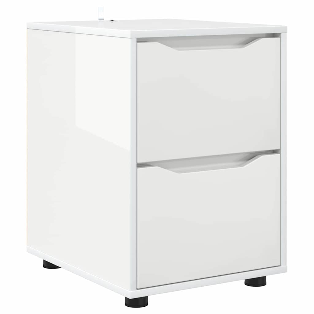 Oppbevaringsskap Høyglanset hvit 40 x 48 x 57 cm Konstruert tre