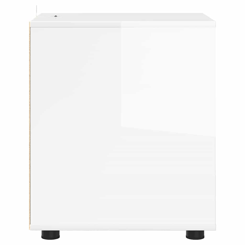 Oppbevaringsskap Høyglanset hvit 40 x 48 x 57 cm Konstruert tre