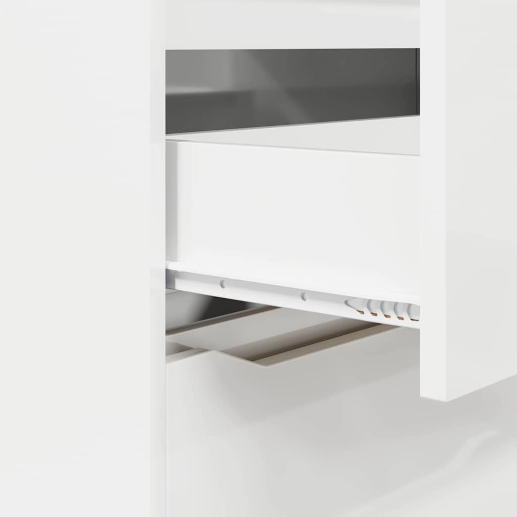 Oppbevaringsskap Høyglanset hvit 80 x 31 x 81 cm Konstruert tre