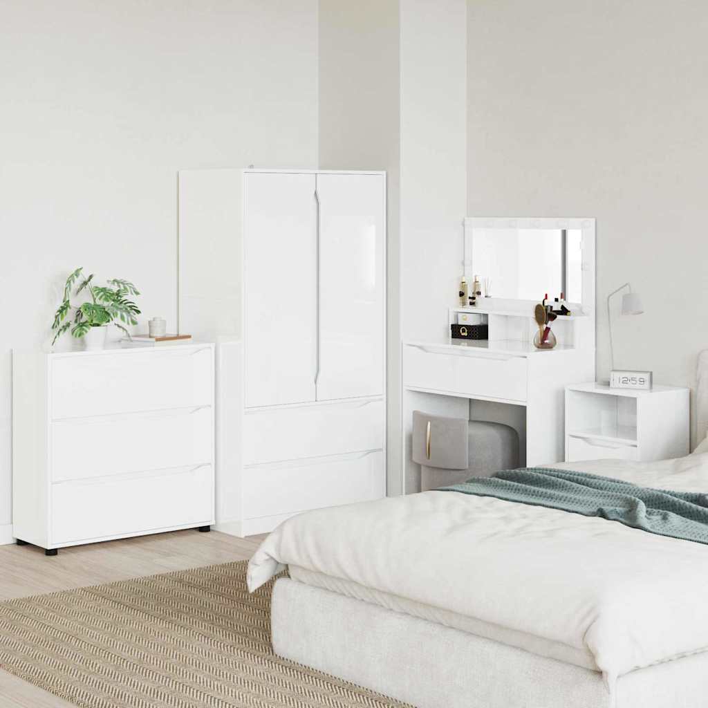 Oppbevaringsskap Høyglanset hvit 80 x 31 x 81 cm Konstruert tre