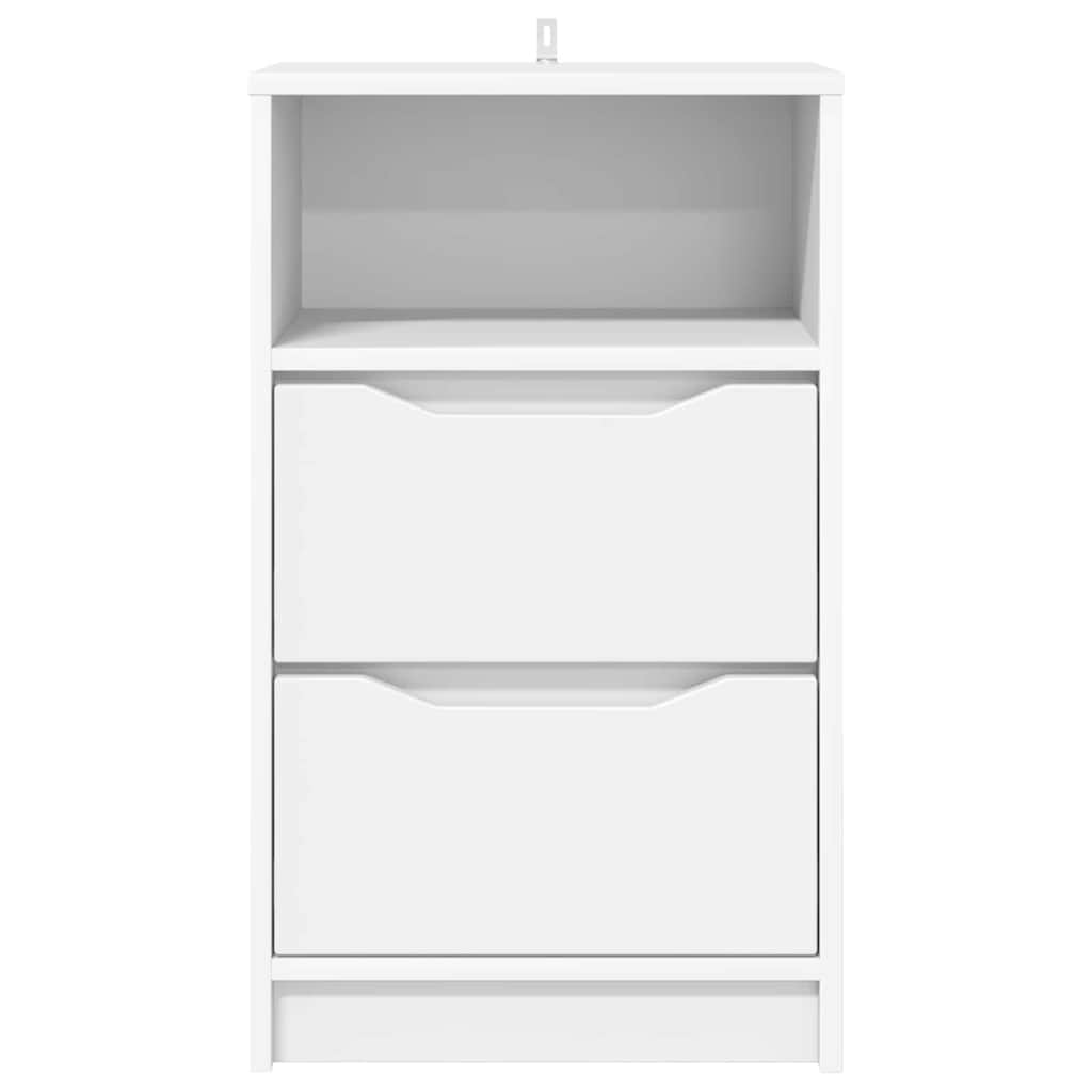Nattbord med skuff 2 pcs Hvit 40 x 30 x 467 cm Konstruert tre