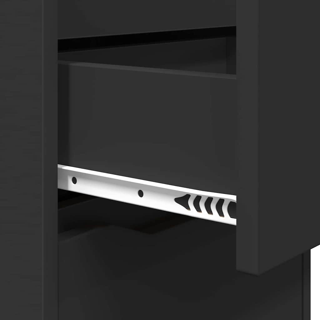 Nattbord med skuff 2 pcs Svart 40 x 30 x 467 cm Konstruert tre