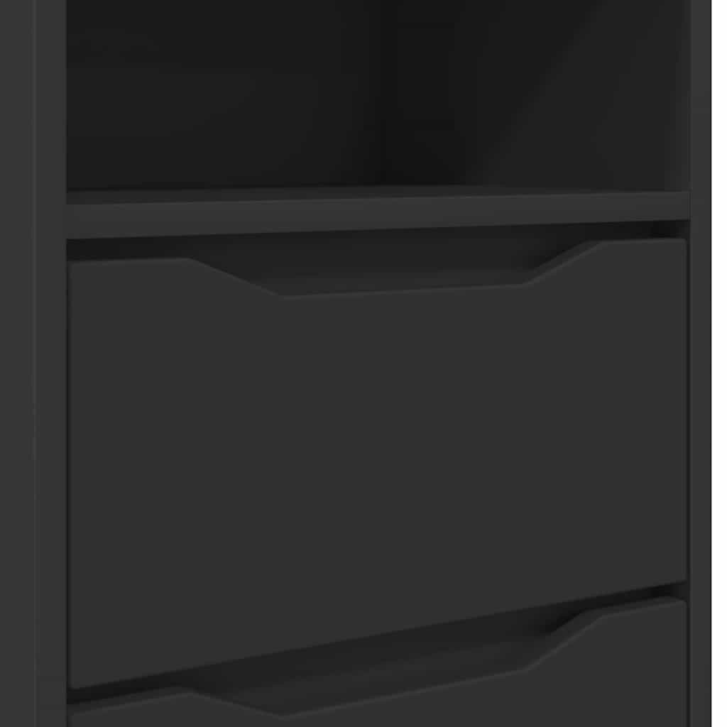 Nattbord med skuff 2 pcs Svart 40 x 30 x 467 cm Konstruert tre