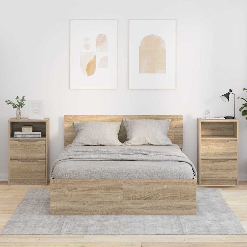 Nattbord 2 pcs Sonoma eik 40 x 30 x 467 cm Konstruert tre