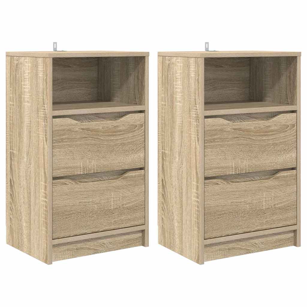 Nattbord 2 pcs Sonoma eik 40 x 30 x 467 cm Konstruert tre