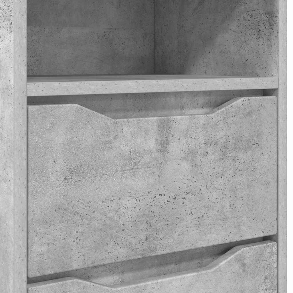 Nattbord 2 pcs Betonggrå 40 x 30 x 467 cm Konstruert tre