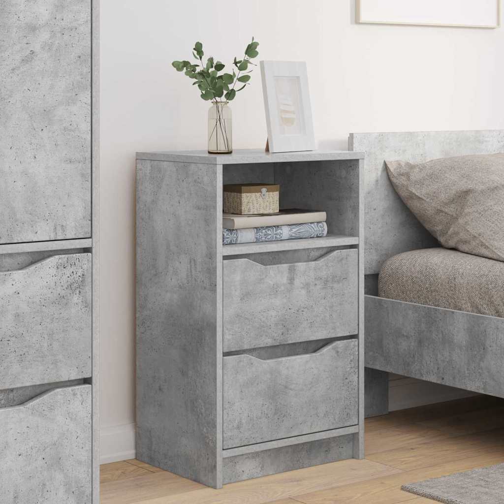 Nattbord 2 pcs Betonggrå 40 x 30 x 467 cm Konstruert tre