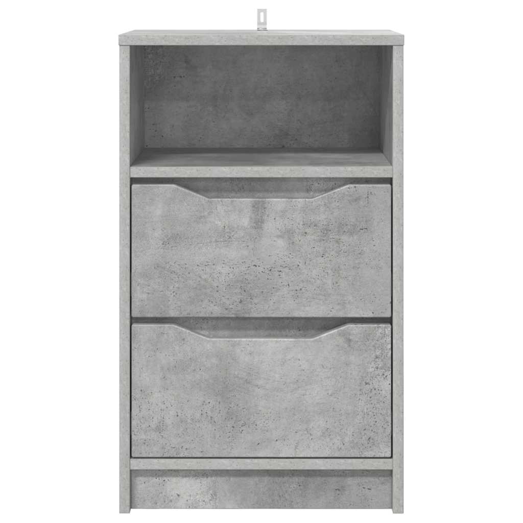Nattbord 2 pcs Betonggrå 40 x 30 x 467 cm Konstruert tre