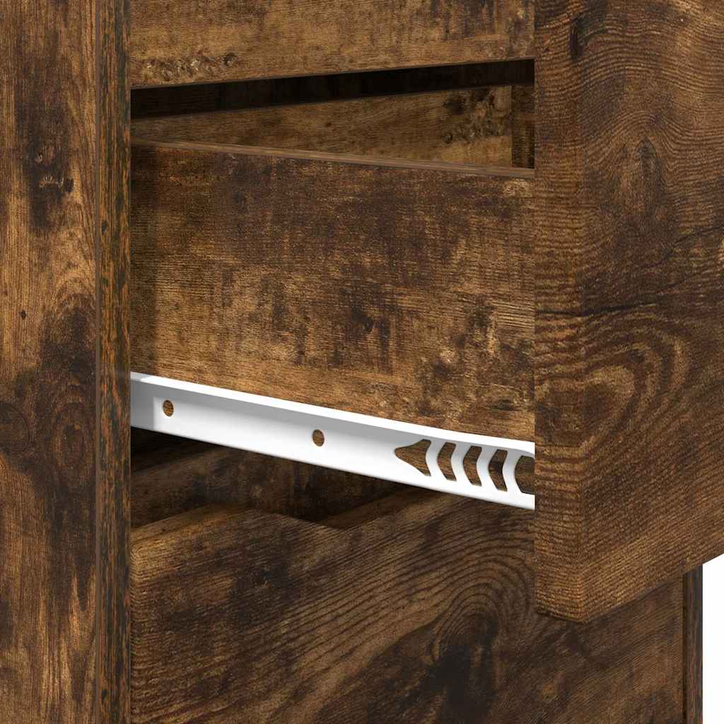 Nattbord med skuff Røkt eik 40 x 30 x 467 cm Konstruert tre