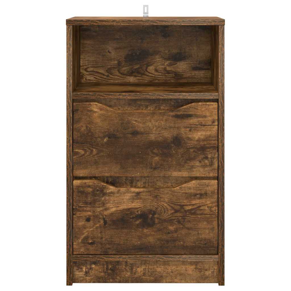 Nattbord med skuff Røkt eik 40 x 30 x 467 cm Konstruert tre