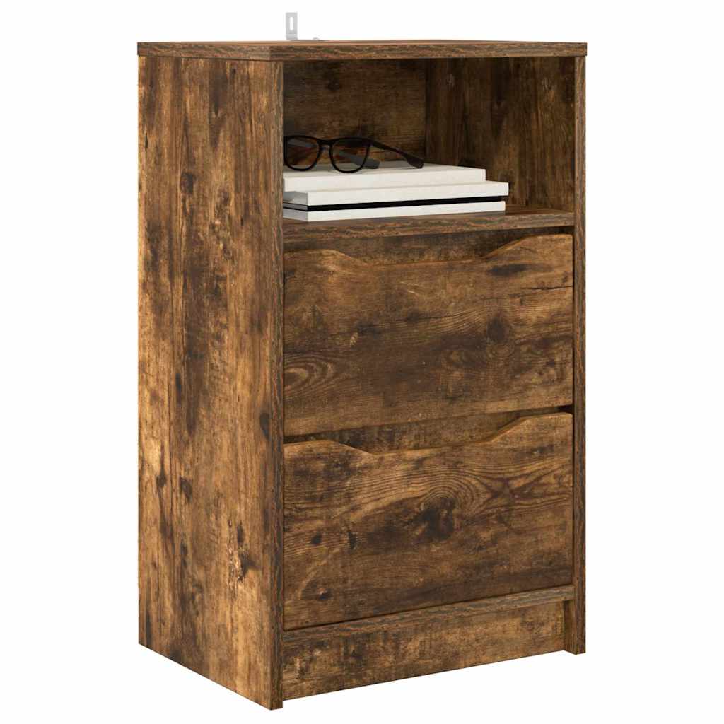 Nattbord 2 pcs Røkt eik 40 x 30 x 467 cm Konstruert tre