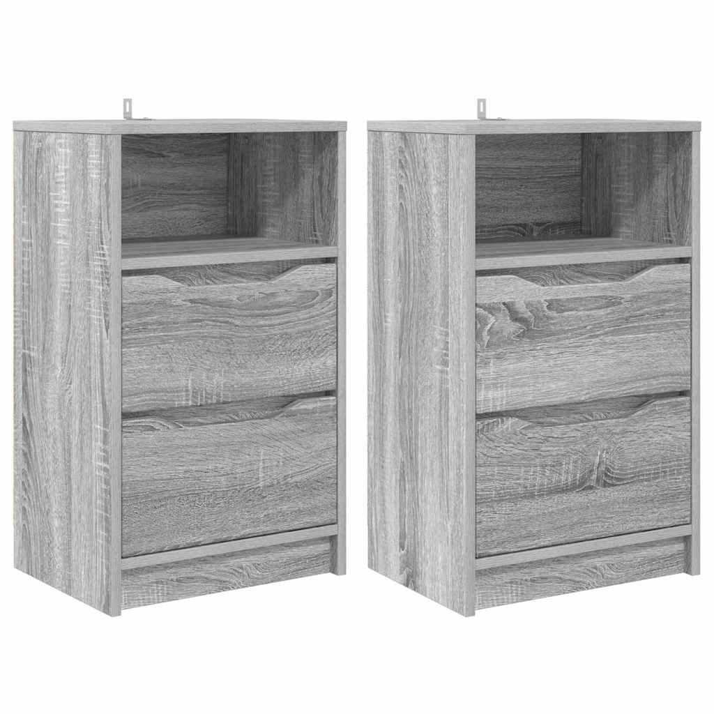 Nattbord 2 pcs Grå Sonoma 40 x 30 x 467 cm Konstruert tre