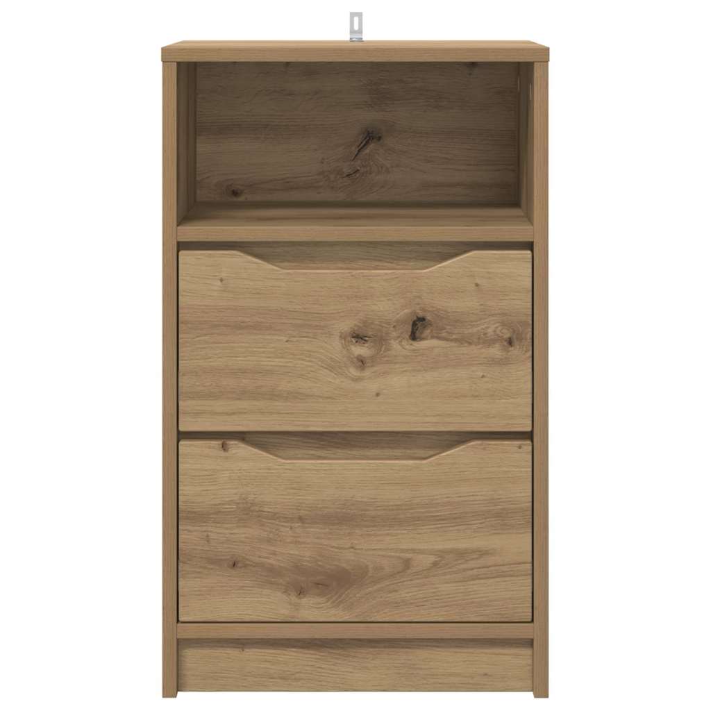 Nattbord med skuff Artisan Eik 40 x 30 x 467 cm Konstruert tre