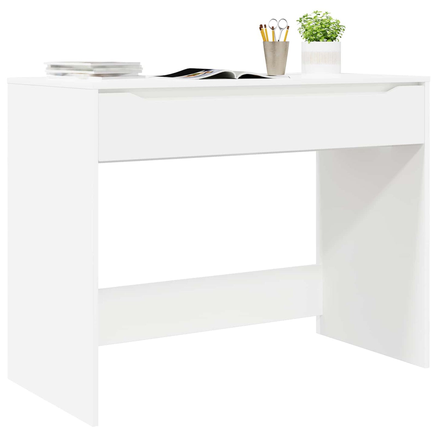 Skrivebord med skuff Hvit 100 x 50 x 78 cm Konstruert tre